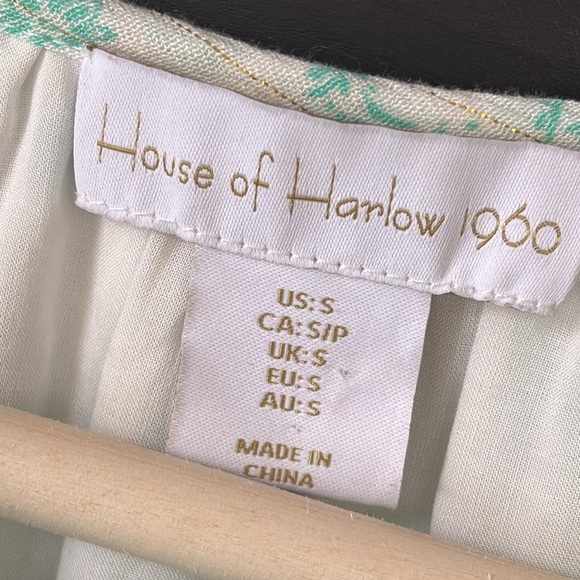 House of Harlow 1960 Paisley Print Long Sleeve Smocked Mini Dress - Picture 4 of 12